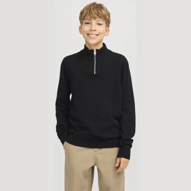 Jack & Jones JUNIOR trui zwart fijn gebreid