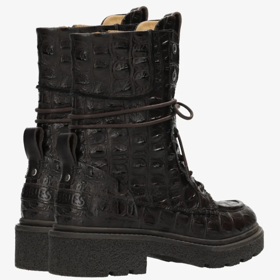 Shabbies Amsterdam JACY BIKA Boot croco Dark Brown, foto 2