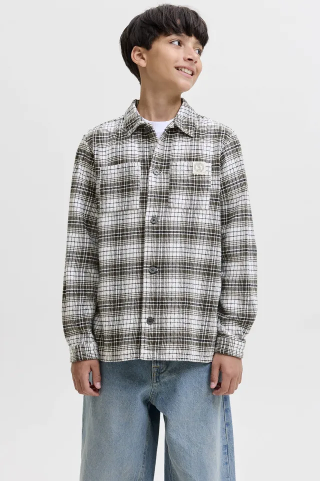 Jack & Jones JUNIOR geruit overhemd - wit