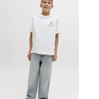 Jack & Jones JUNIOR baggy jeans met borduursels - blue denim, foto 3