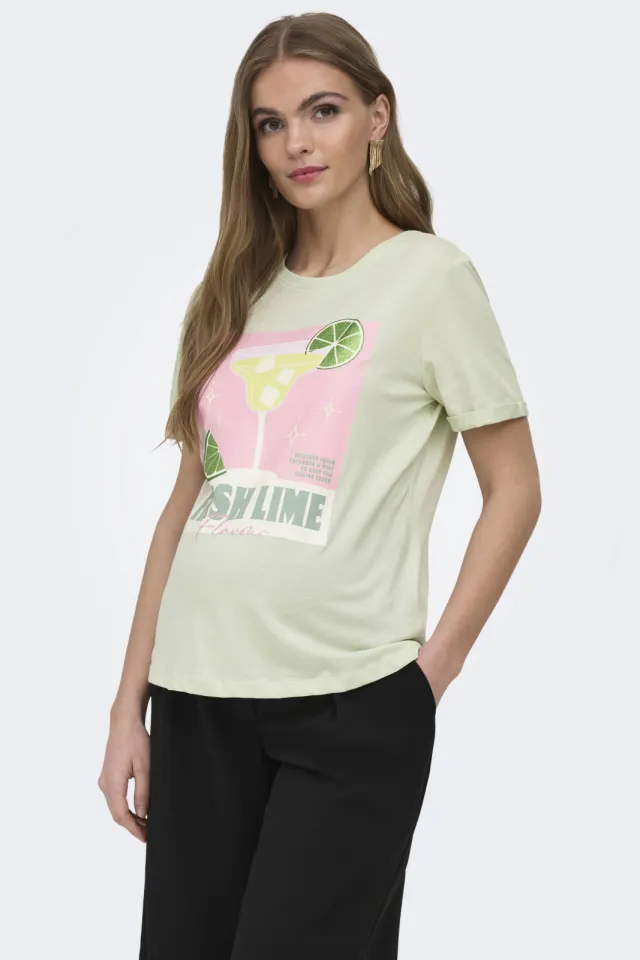 Only zwangerschaps T-shirt lichtgroen