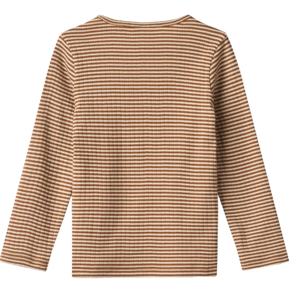 Wheat gestreepte longsleeve bruin/beige, foto 2