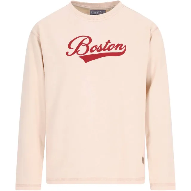 Like Flo rechtvallende longsleeve met print crème, foto 2
