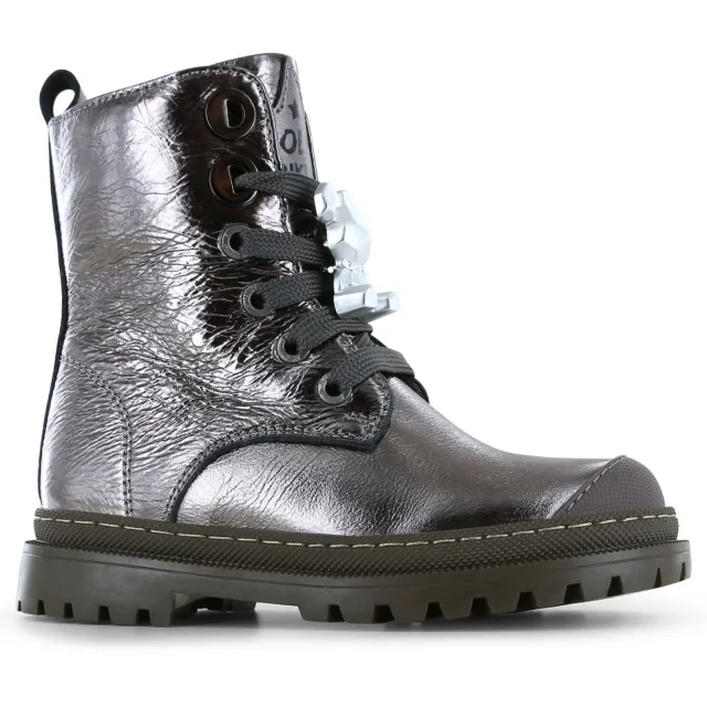 Shoesme veterboot zilver
