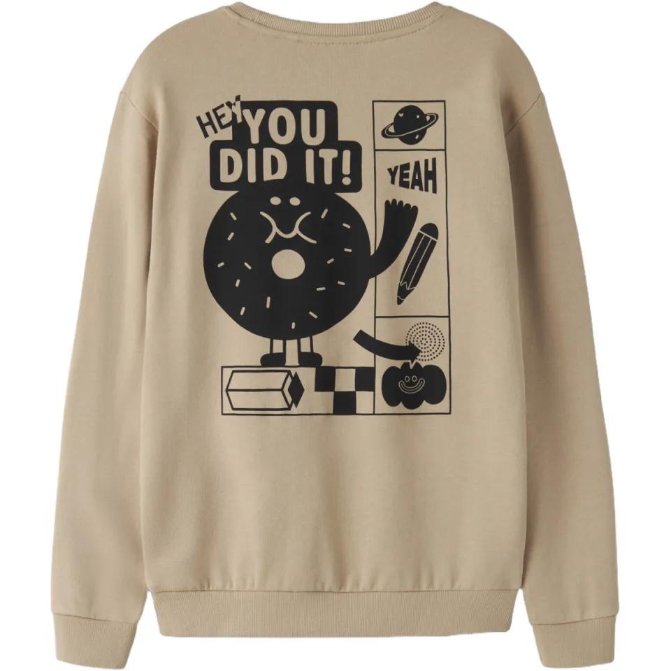 NAME IT KIDS sweater met backprint - lichtbruin, foto 3