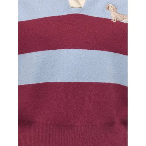 KIDS ONLY GIRL gestreepte gebreide trui - donkerrood Meisjes Viscose Polokraag donkerrood/lichtblauw, foto 2