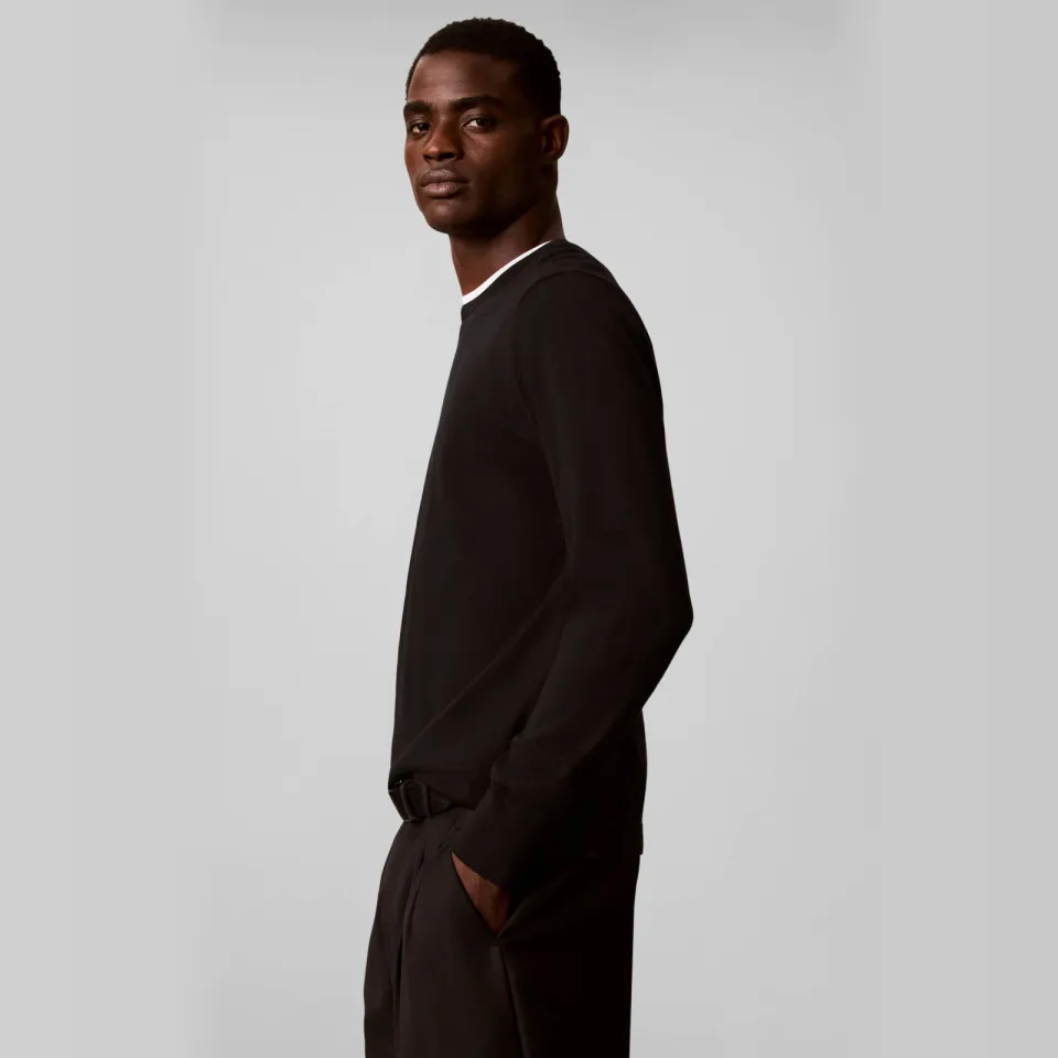 Calvin Klein wollen regular fit gebreide trui - zwart, foto 3