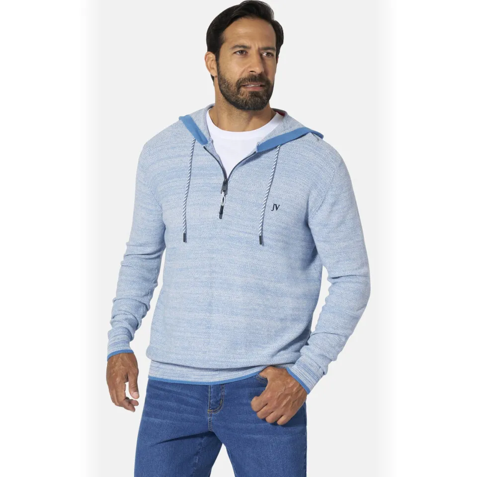 Jan Vanderstorm +FIT Collectie hoodie gebreid Plus Size TORGILS blauw, foto 3