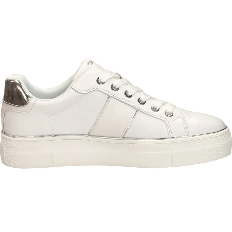 Tamaris veterschoenen wit met zilver