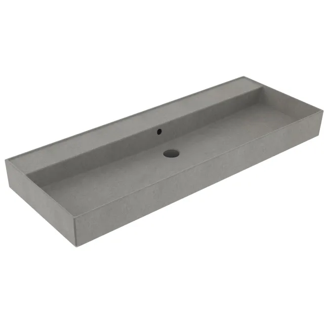 Sanilux Wastafel Sanilux Edge Keramiek 120 Enkele Wasbak 0 Kraangaten Warm Beton Grijs