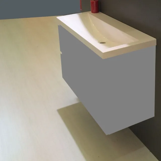 Wiesbaden wastafel 100x36 cm kunstmarmer wit