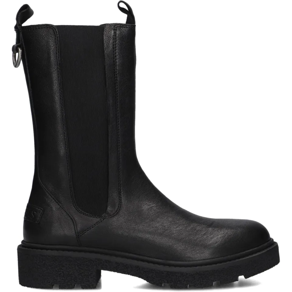 Shabbies Amsterdam Jacy Shelly chelsealaars leer zwart Black