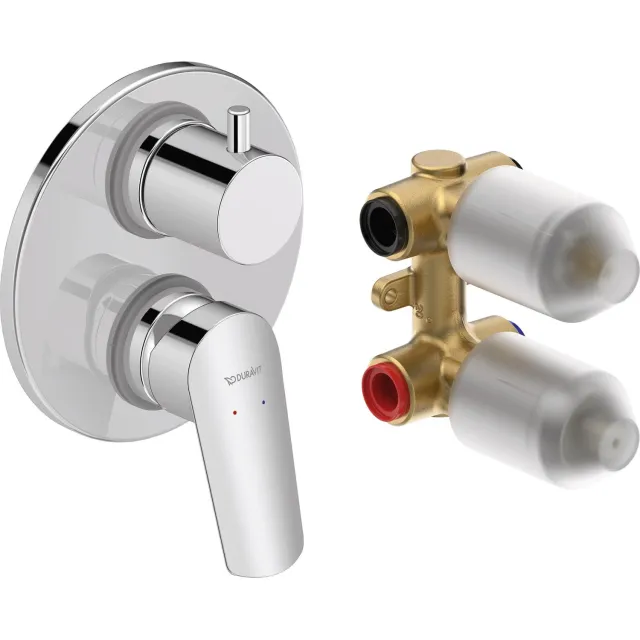 Duravit Badkraan Duravit No.1 Afbouwdeel Voor Inbouw Badkraan Met Omstel Delen Inclusief Inbouwdeel Chroom
