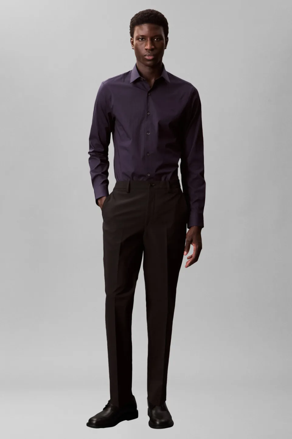 Calvin Klein slim zakelijk overhemd donkerblauw night sky, foto 4