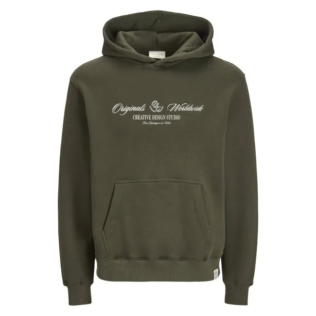Jack & Jones JUNIOR hoodie met logo - donkergroen