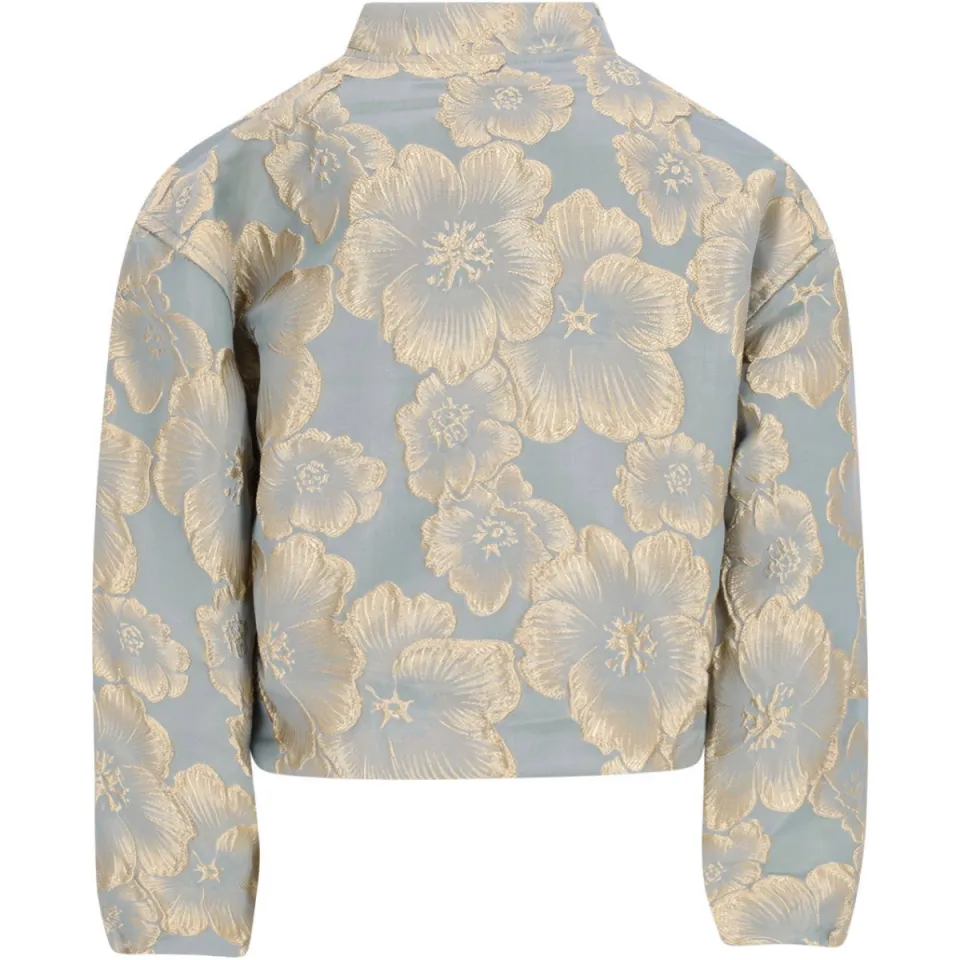 Like Flo gebloemde jacquard jas lichtblauw lichtblauw/beige, foto 3