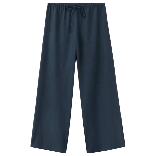 Mango linnen casual broek donkerblauw