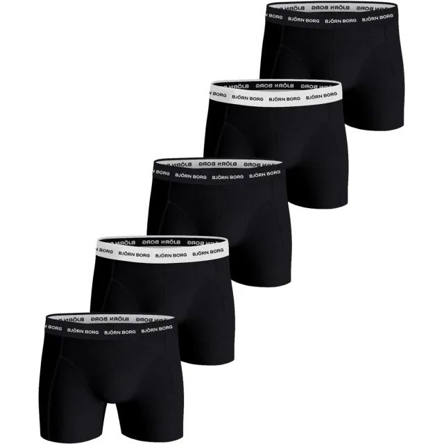 Björn Borg Cotton Stretch boxershorts zwart 5-pack Veelkleurig