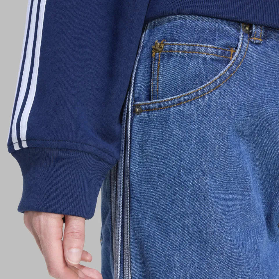 Adidas Originals loose fit straight leg jeans - medium blue denim, foto 6