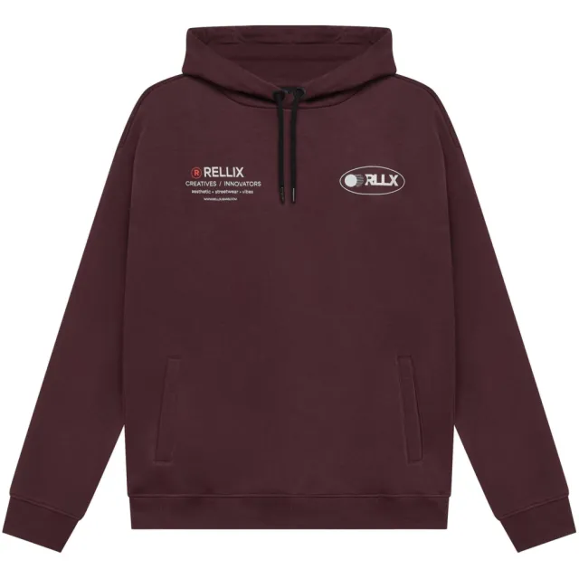 Rellix oversized hoodie met logo - donkerrood, foto 2