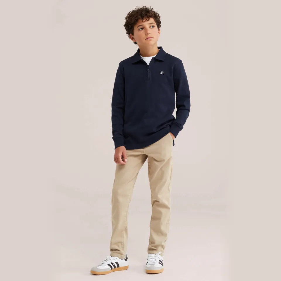 WE Fashion slim chino kaki