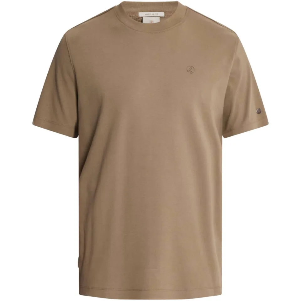 Cast Iron regular fit interlock T-shirt - walnut, foto 3