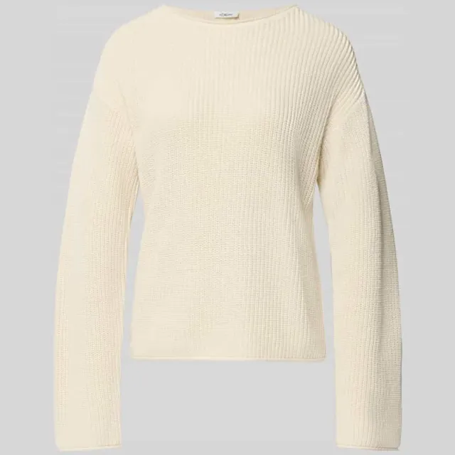 S.Oliver relaxed fit gebreide pullover van katoenmix Ecru
