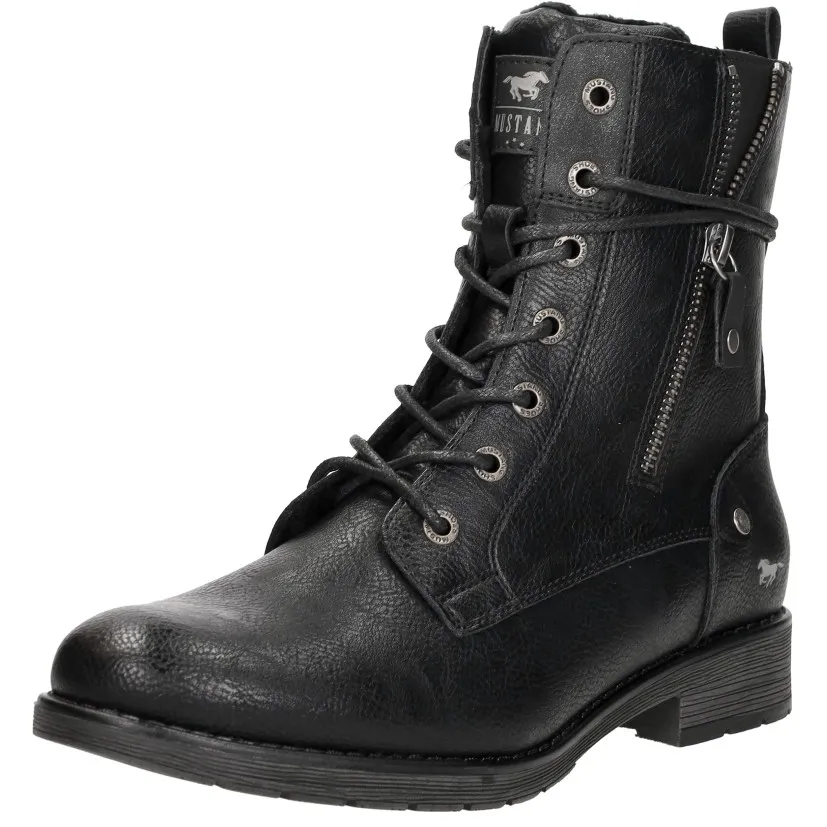 Mustang veterschoenen hoog zwart, foto 3