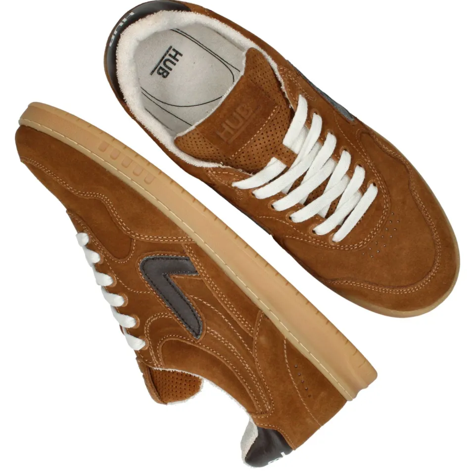 Hub suede sneaker meerkleurig cognac, foto 7