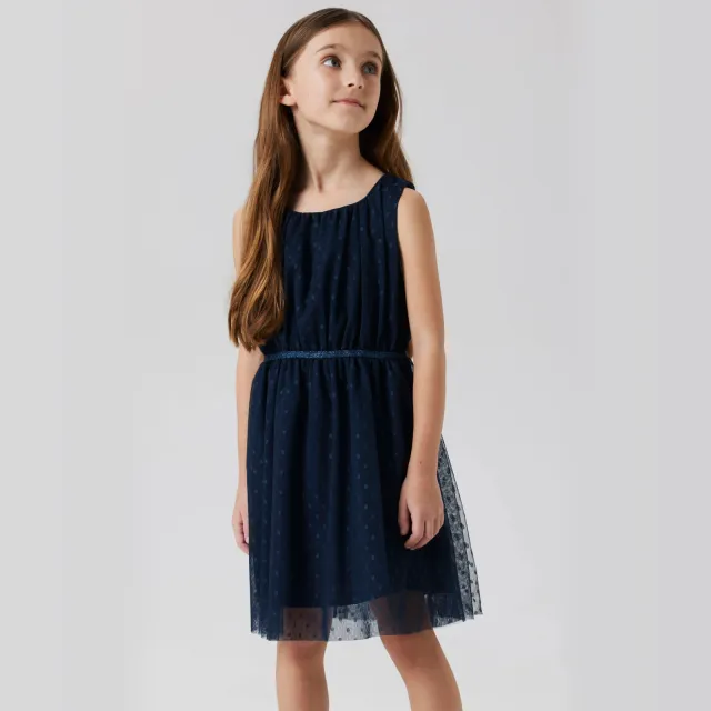 NAME IT semi-transparante korte jurk met print donkerblauw, foto 2