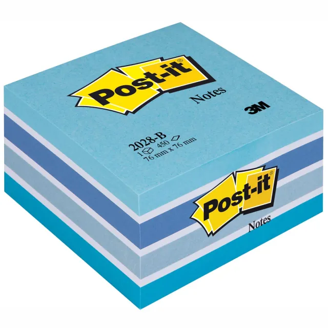 Post-It Memoblok post-it 2028 76x76mm kubus pastel blauw