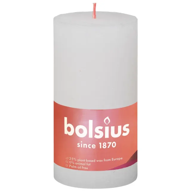 Bolsius rustieke stompkaars cloudy wit 7x13 cm