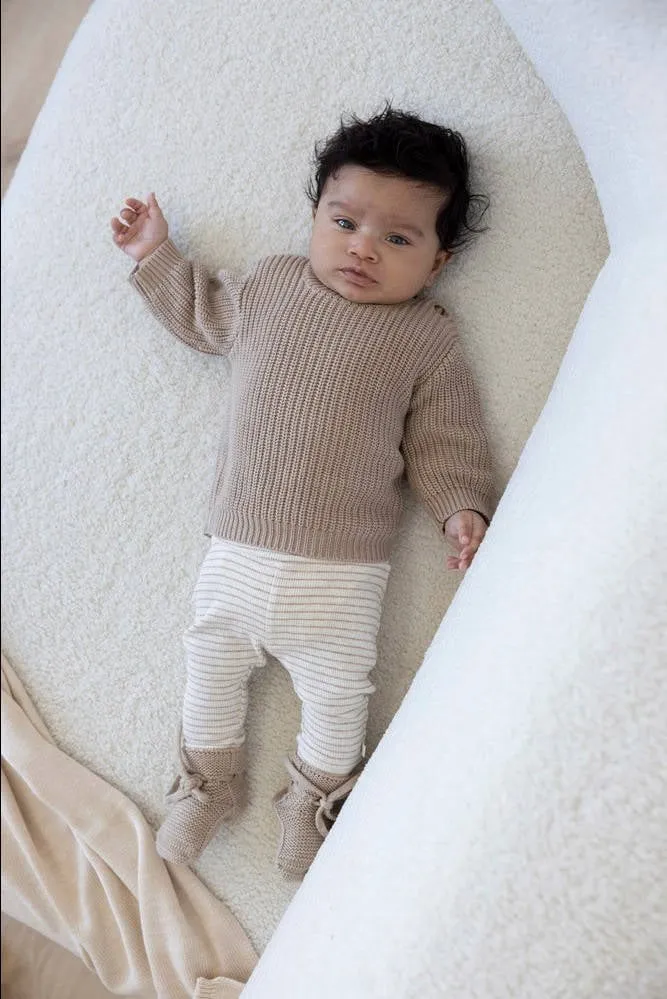 Feetje babybroek taupe gestreept, foto 3