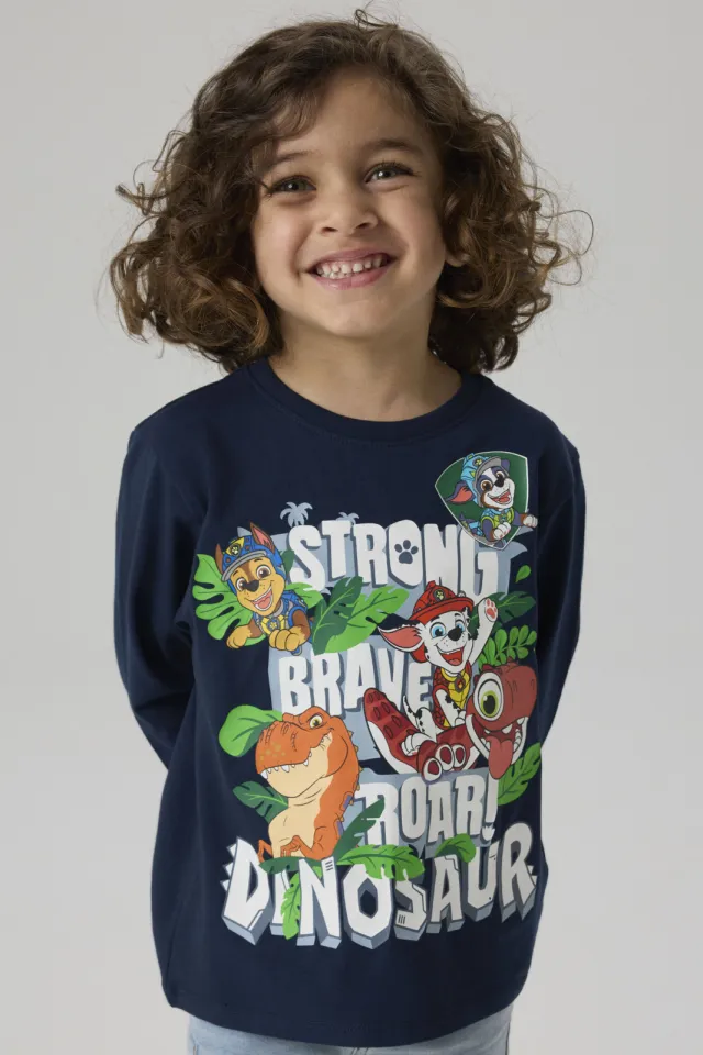 NAME IT MINI longsleeve met print donkerblauw