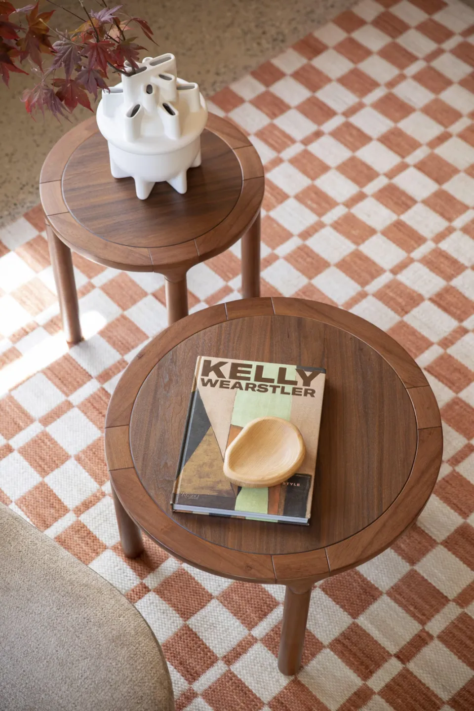 Zuiver Checker vloerkleed terra beige, foto 4