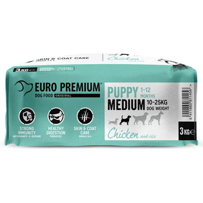 Euro Premium Puppy Medium hondenvoer kip rijst