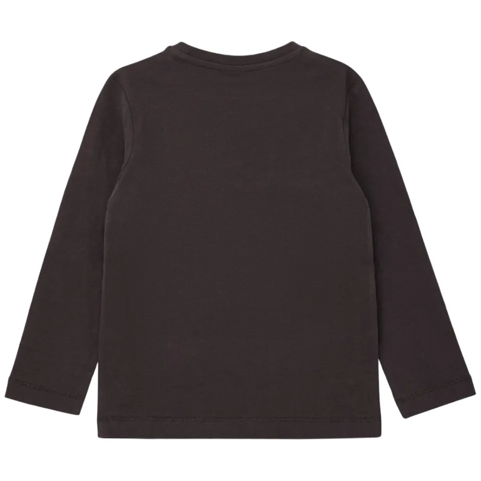 S.Oliver longsleeve met pailletten en print donkerbruin, foto 4