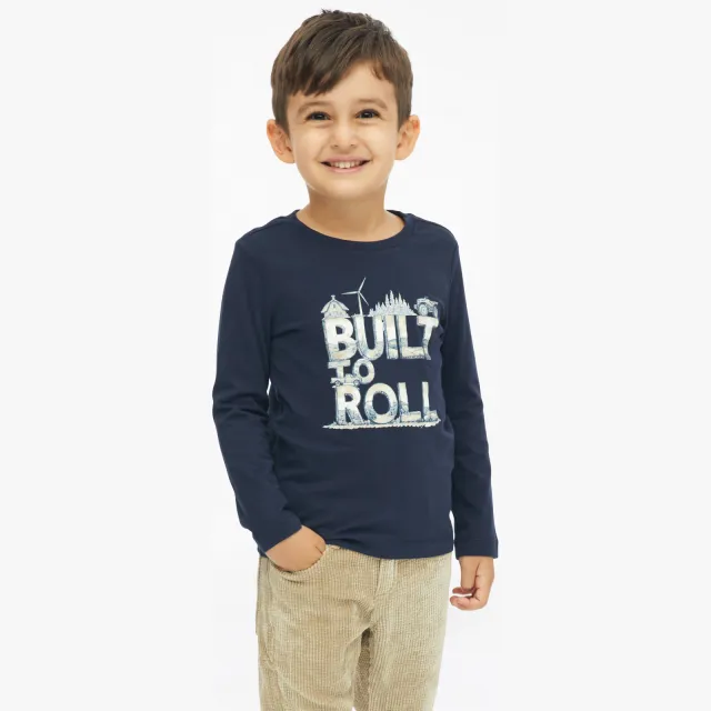 s.Oliver longsleeve met print en tekst marine