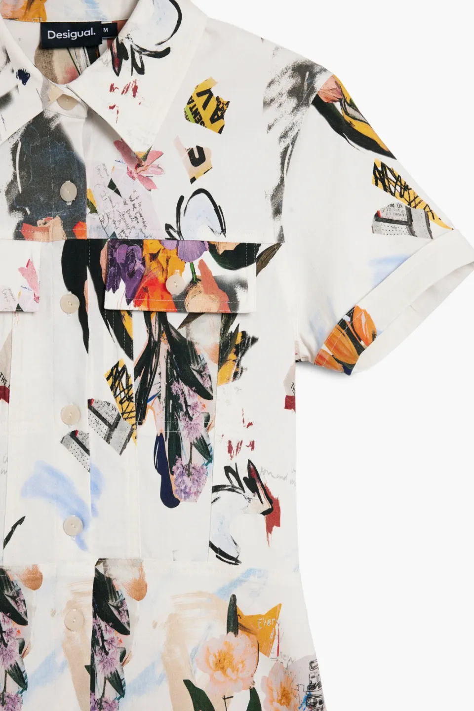 Desigual blousejurk met all over print wit, foto 6