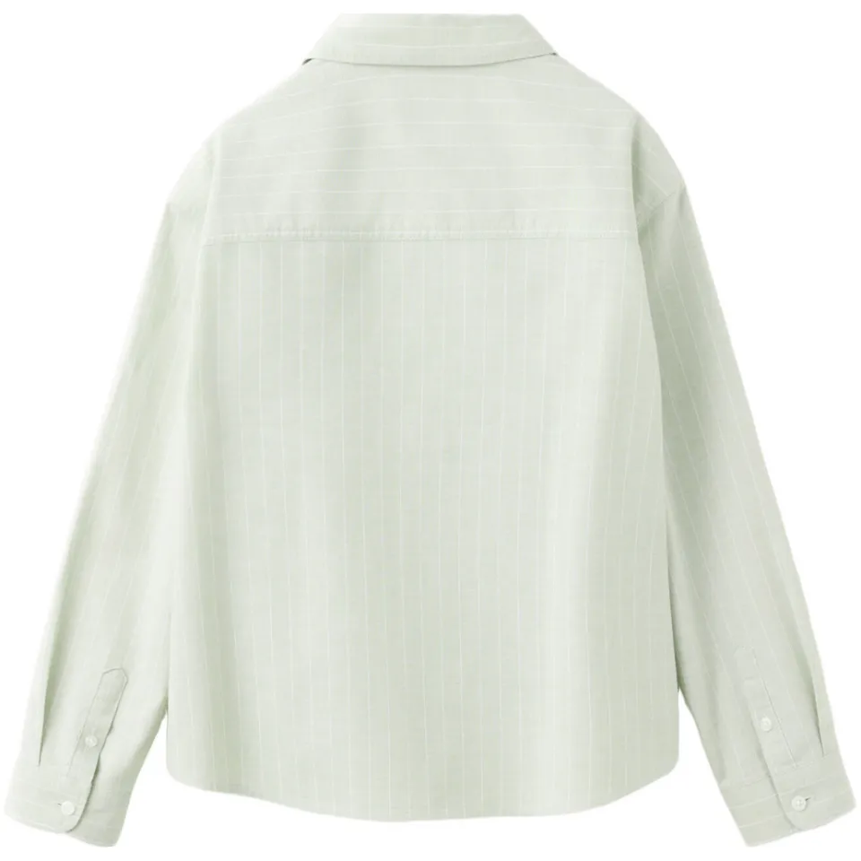 Mango Kids casual overhemd met krijtstreep - lichtgroen, foto 3