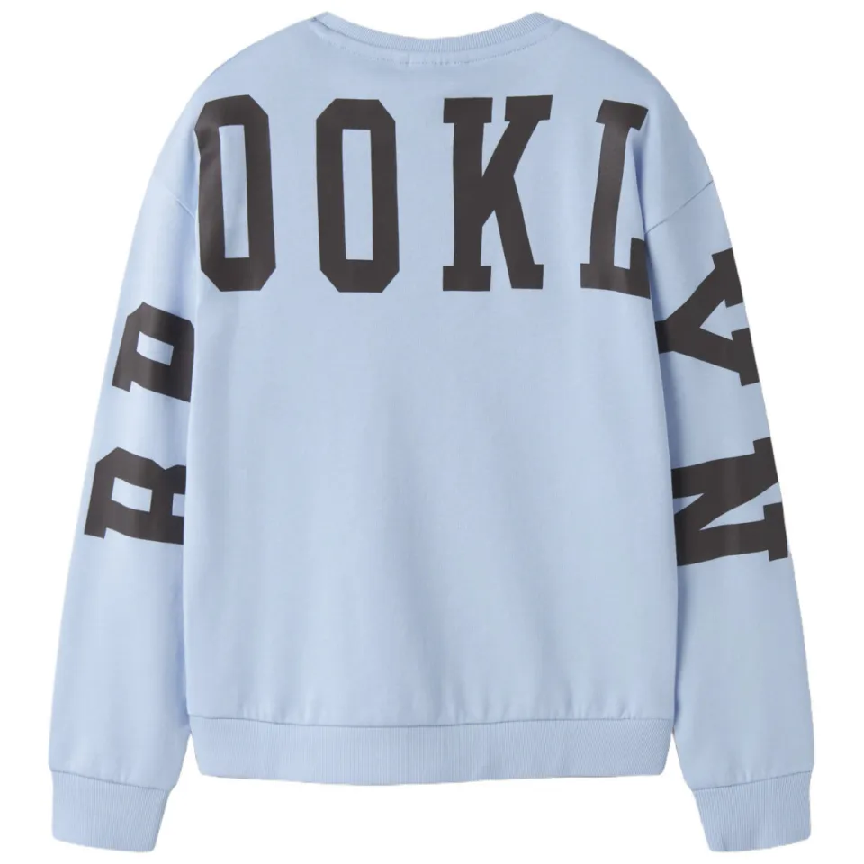 NAME IT KIDS relaxed fit sweater met backprint - lichtblauw, foto 2