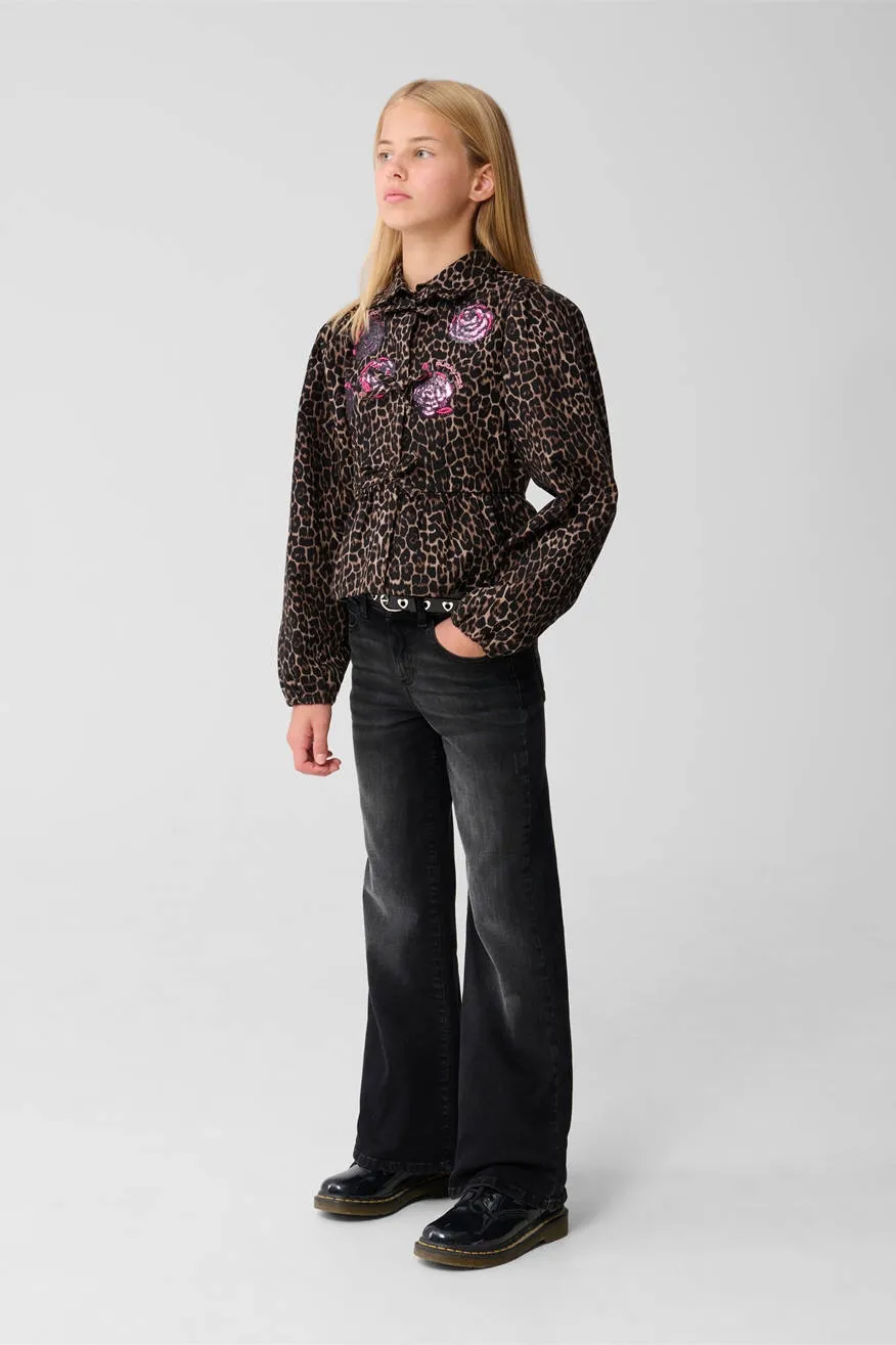 Shoeby high waist flared jeans black denim Zwart