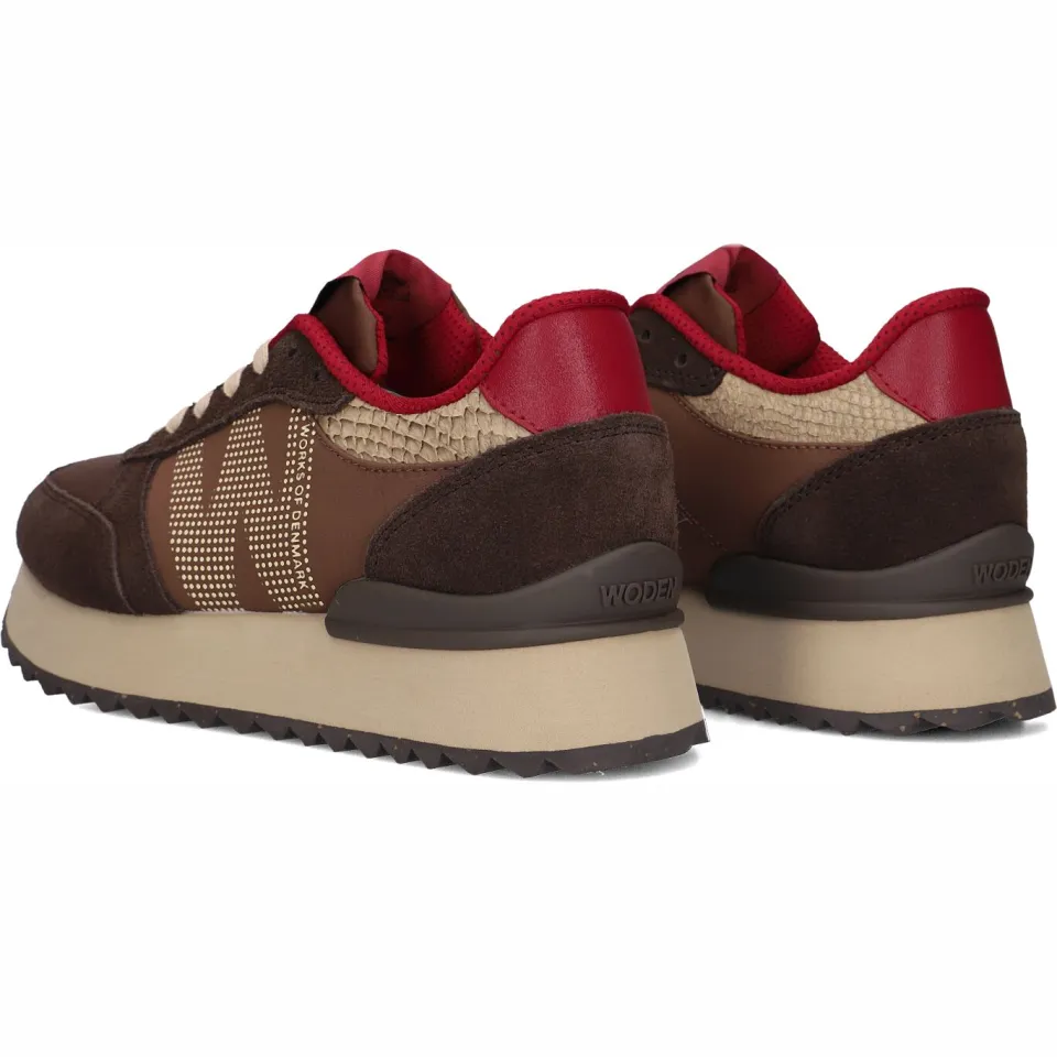 Woden Sneakers Ronja Plateau Bruin, foto 4