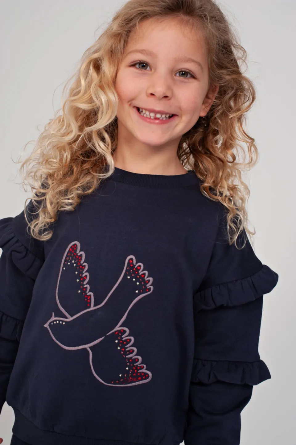 Jubel sweater met ruches en print - donkerblauw, foto 8