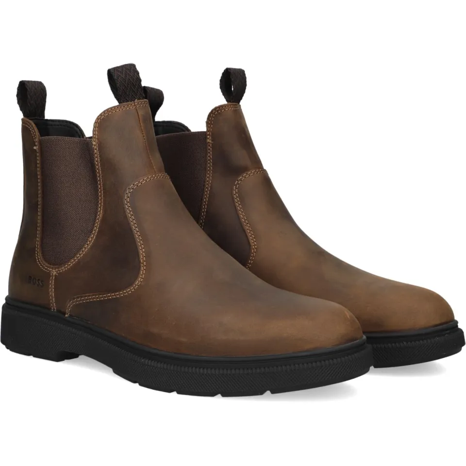 Boss Orange leren chelsea boots - bruin, foto 3