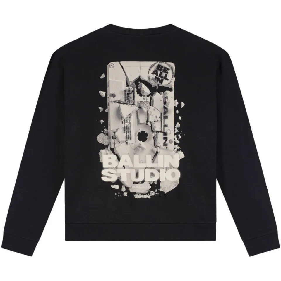 Ballin sweater met backprint - zwart, foto 3
