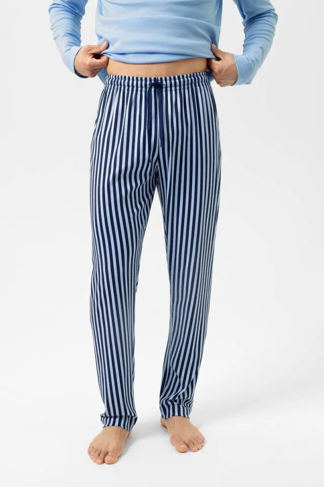 Mey pyjamabroek Graphic Stripes lichtblauw/donkerblauw
