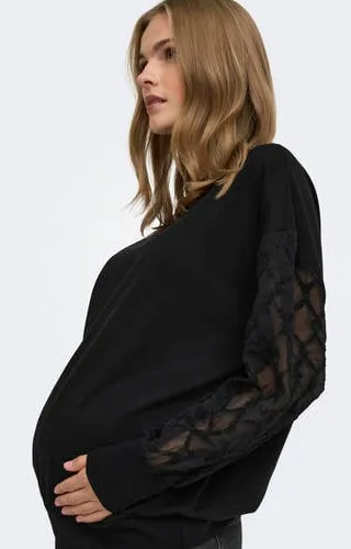 Only MATERNITY semi-transparante zwangerschapssweater - zwart, foto 7