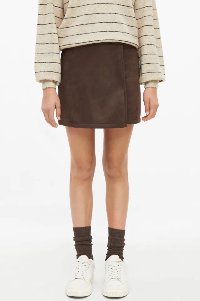 S.Oliver suède skort donkerbruin, foto 5