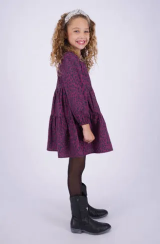 Vingino Pippa korte A-lijn jurk donkerrood donkerrood/zwart, foto 5